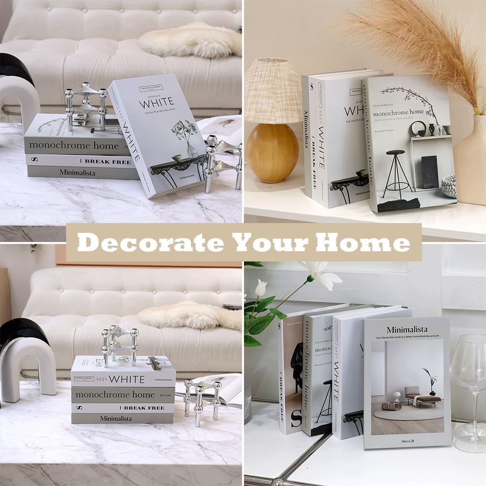 Azonee Decorative Fake Books, 4 Pcs Faux Books for Home Decoration, Coffee Table Decor, Non-Functional, Cannot Be Opened or Used for Storage - Image 3