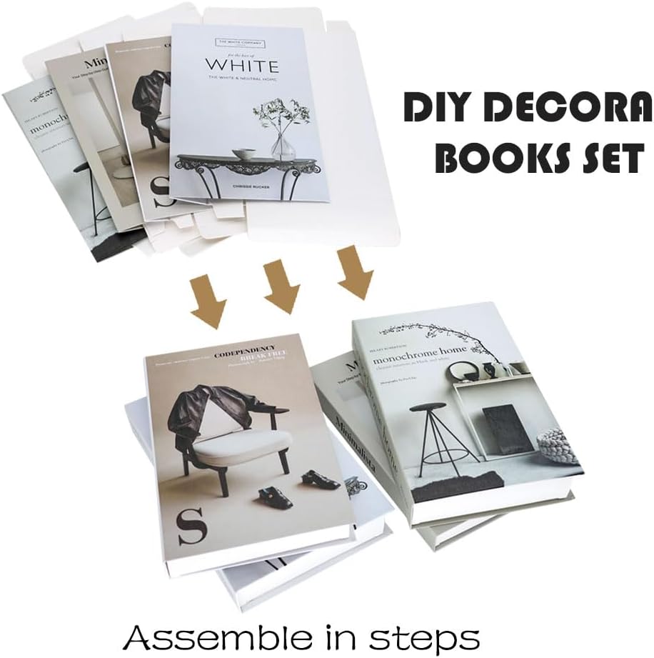 Azonee Decorative Fake Books, 4 Pcs Faux Books for Home Decoration, Coffee Table Decor, Non-Functional, Cannot Be Opened or Used for Storage - Image 4