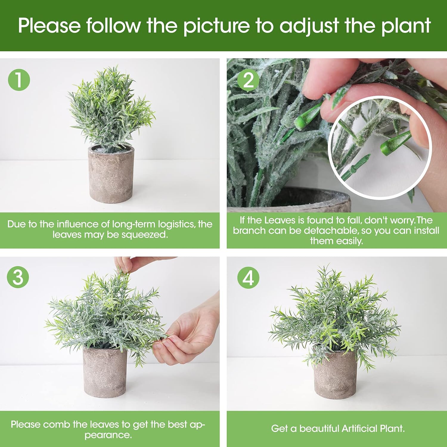 4 Pcs Artificial Plants Mini Faux Plants in Pots Small Fake Eucalyptus Plants Decor Artificial Greenery for Home Bedroom Indoor Office Desk Bathroom Farmhouse Room Coffee Table Decor - Image 6