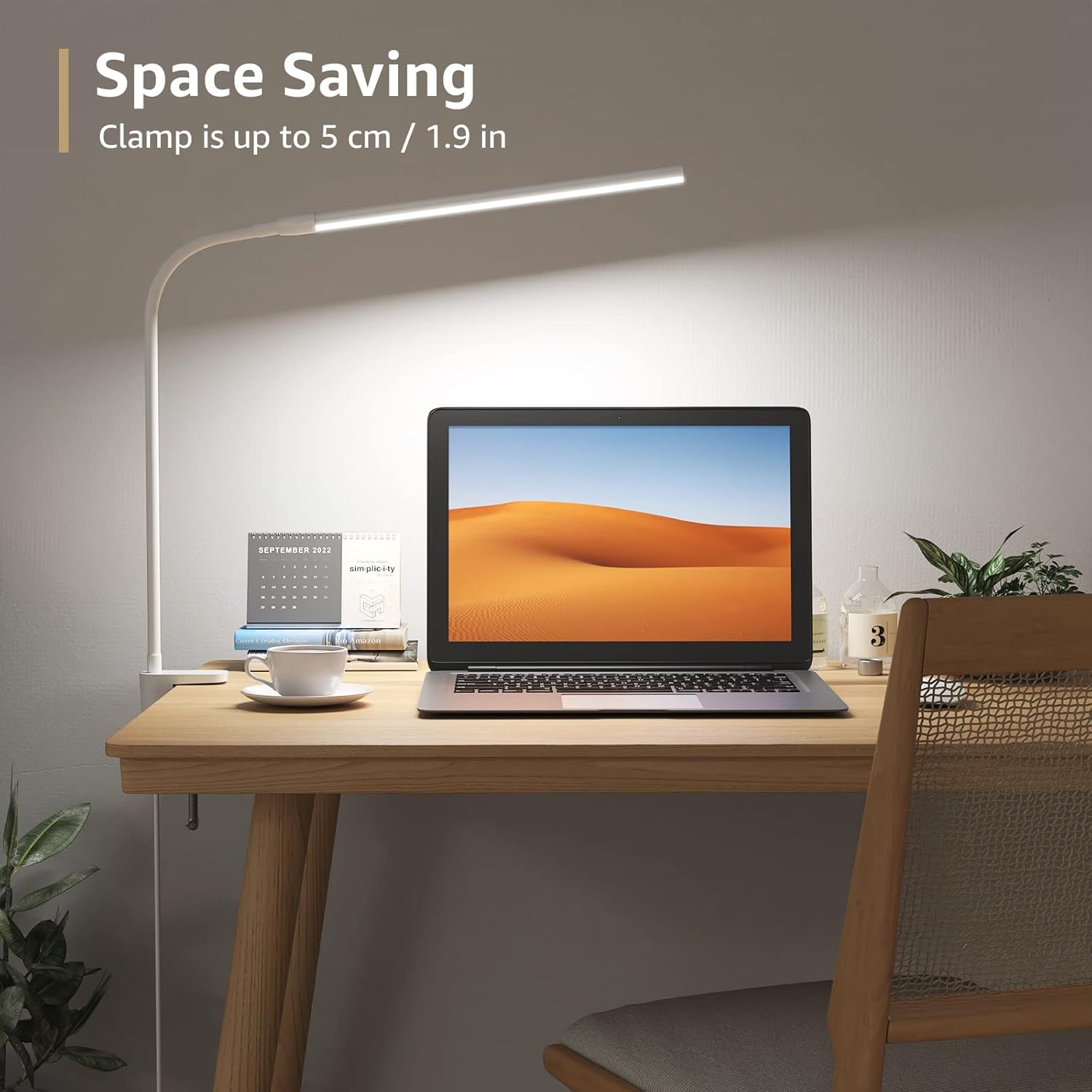 Lepro Desk Lamp Clip on Desk Lamp, Adjustable Flexible, Warm white Natural white and Cool white light, 460 lumens, 10 Brightness, Dimmable USB Clamp Lamp, reading lamp, study lamp for students, White - Image 4