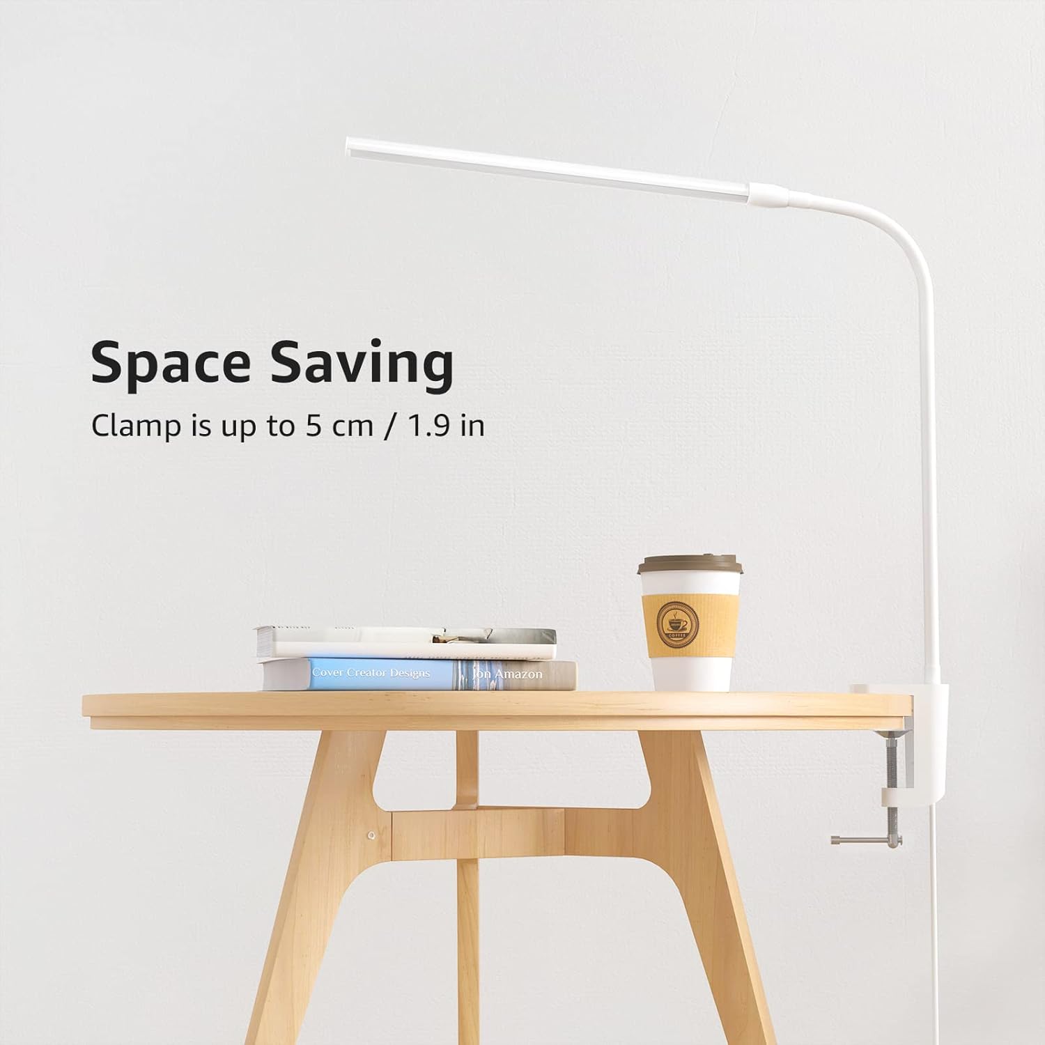 Lepro Desk Lamp Clip on Desk Lamp, Adjustable Flexible, Warm white Natural white and Cool white light, 460 lumens, 10 Brightness, Dimmable USB Clamp Lamp, reading lamp, study lamp for students, White - Image 8