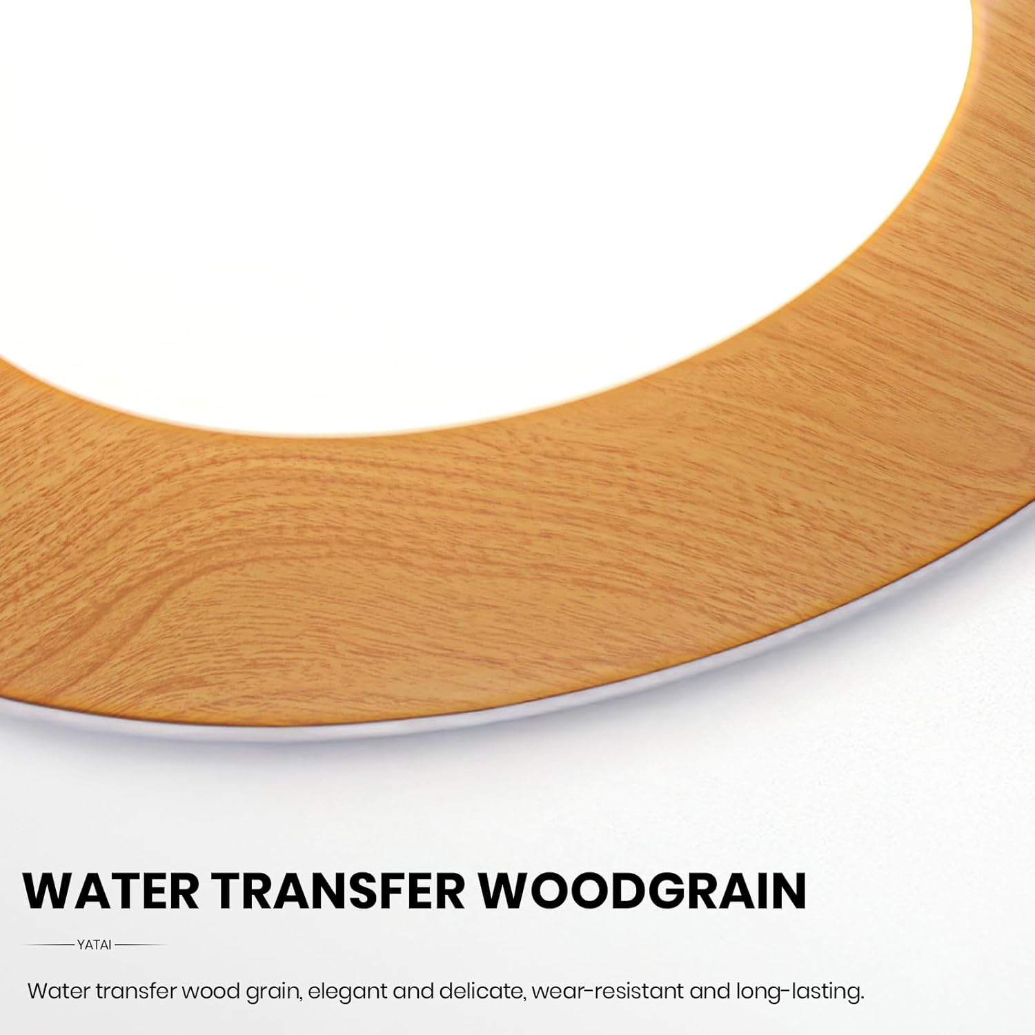 YATAI Modern White & Wood Round Dome LED Ceiling Light – 36W, Remote control Dimmable Lighting Fixture, Modern Lighting for Bedroom, Living, Dining Room,50cm - Image 7