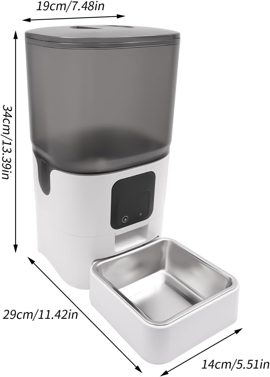 SKY-TOUCH Automatic Pet Feeder with WiFi App Remote Control, Remote Feeding, Detachable for Easy Clean, Automatic Cat Food Dispenser, 1-30 Meals Per Day (6L/25Cup) - Image 2