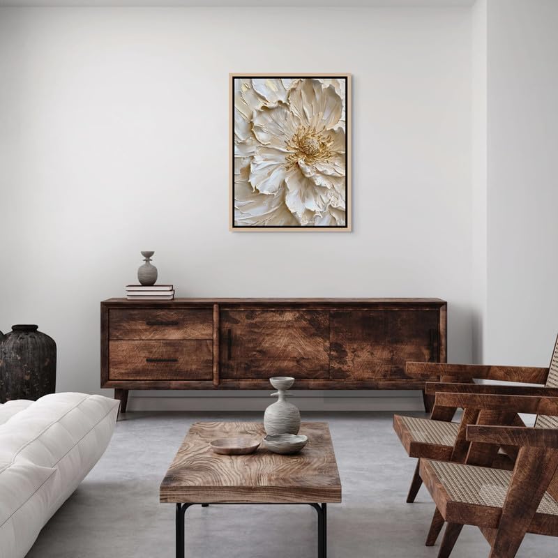 Art Decor Framed Canvas Wall Art of Modern Flower Artwork Abstract Botanical Floral Art Print Portrait Wall Décor for Living Room Bedroom Office Studio Home Décor and Gifting 45x60cm - Image 2