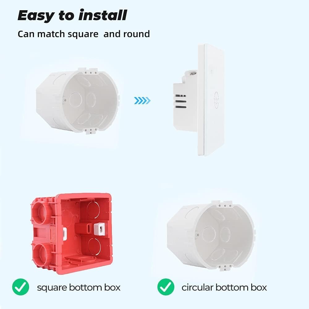 WiFi Smart Wall Light Switch, No Neutral Wire Required, No Hub Required, Compatible with Alexa and Google Home, APP Remote Control, Timing Function, Voice Control (White, 2 Gang) - Image 5