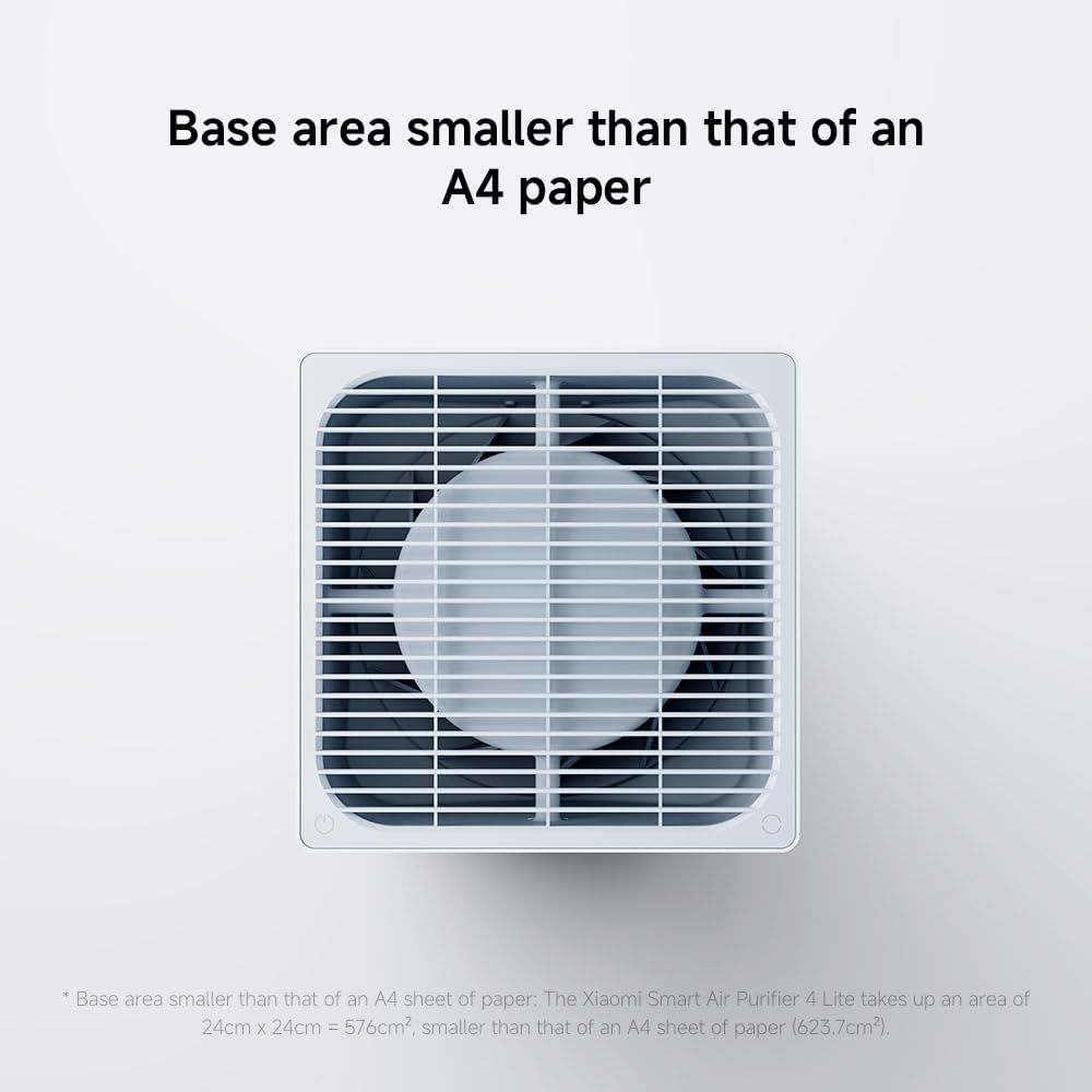 Xiaomi Smart Air Purifier 4 Lite with 75m² Coverage, App/Voice Control, Suitable For Large Room, 360 m³/h PCADR, Oled Touch Screen Display - Mi Home App, Works With Alexa - White - Image 8