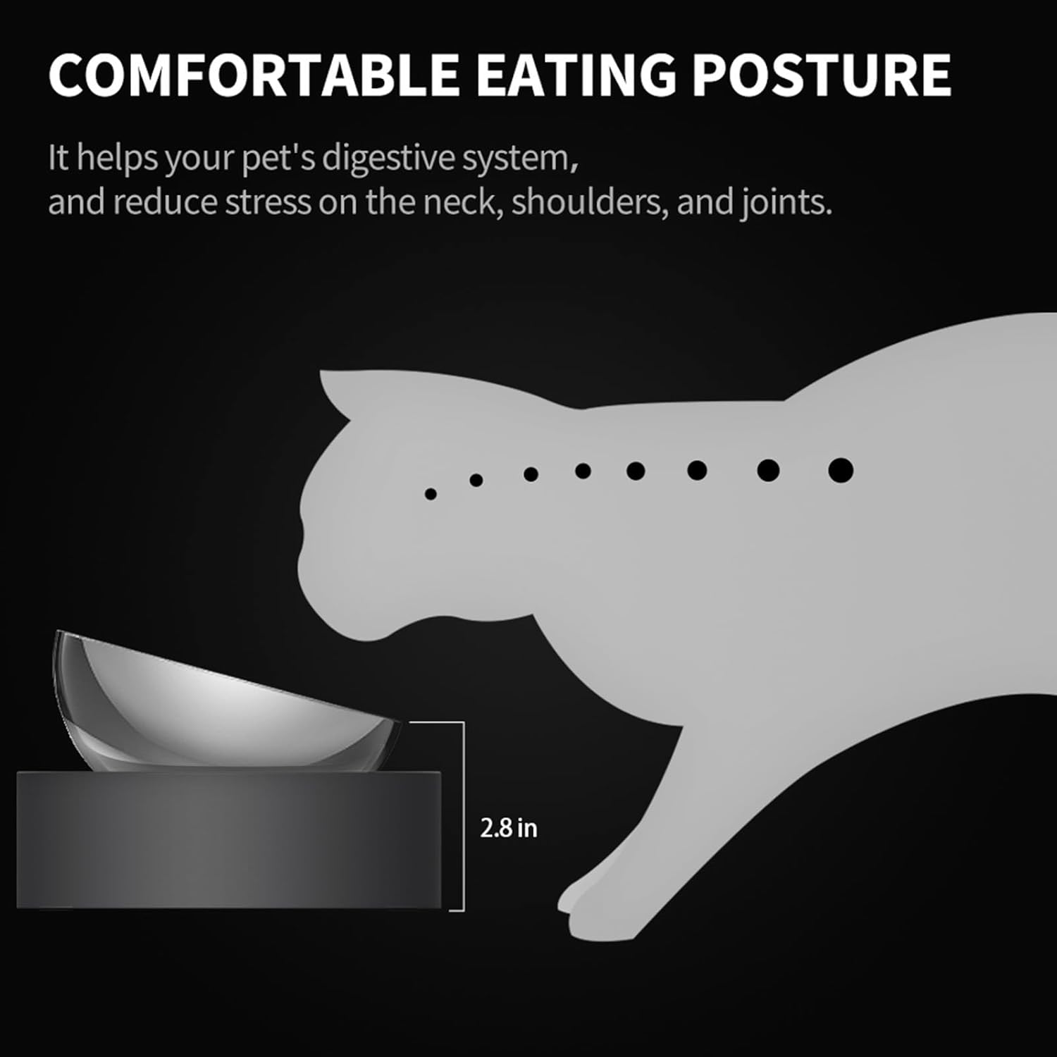 PETKIT CYBERTAIL Stainless Steel Raised Bowl, Inclined Food and Feeding Bowls, Non-Slip, No Spill for Cats and Small Dogs - Image 6