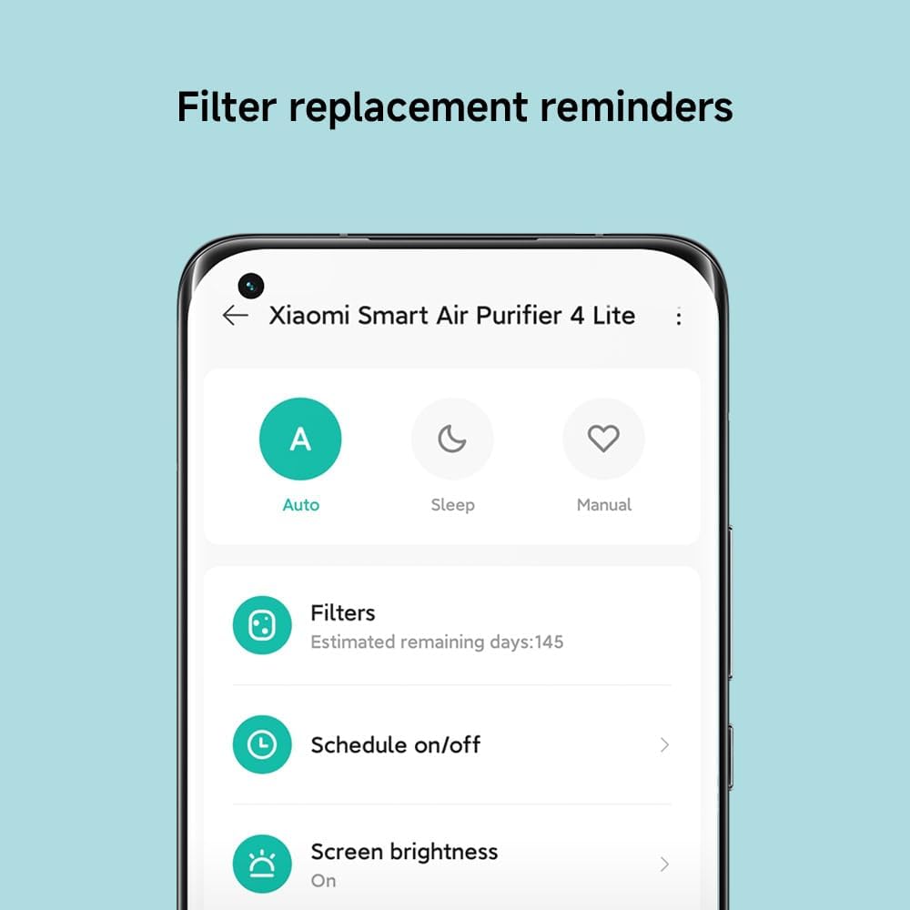 Xiaomi Smart Air Purifier 4 Lite with 75m² Coverage, App/Voice Control, Suitable For Large Room, 360 m³/h PCADR, Oled Touch Screen Display - Mi Home App, Works With Alexa - White - Image 9