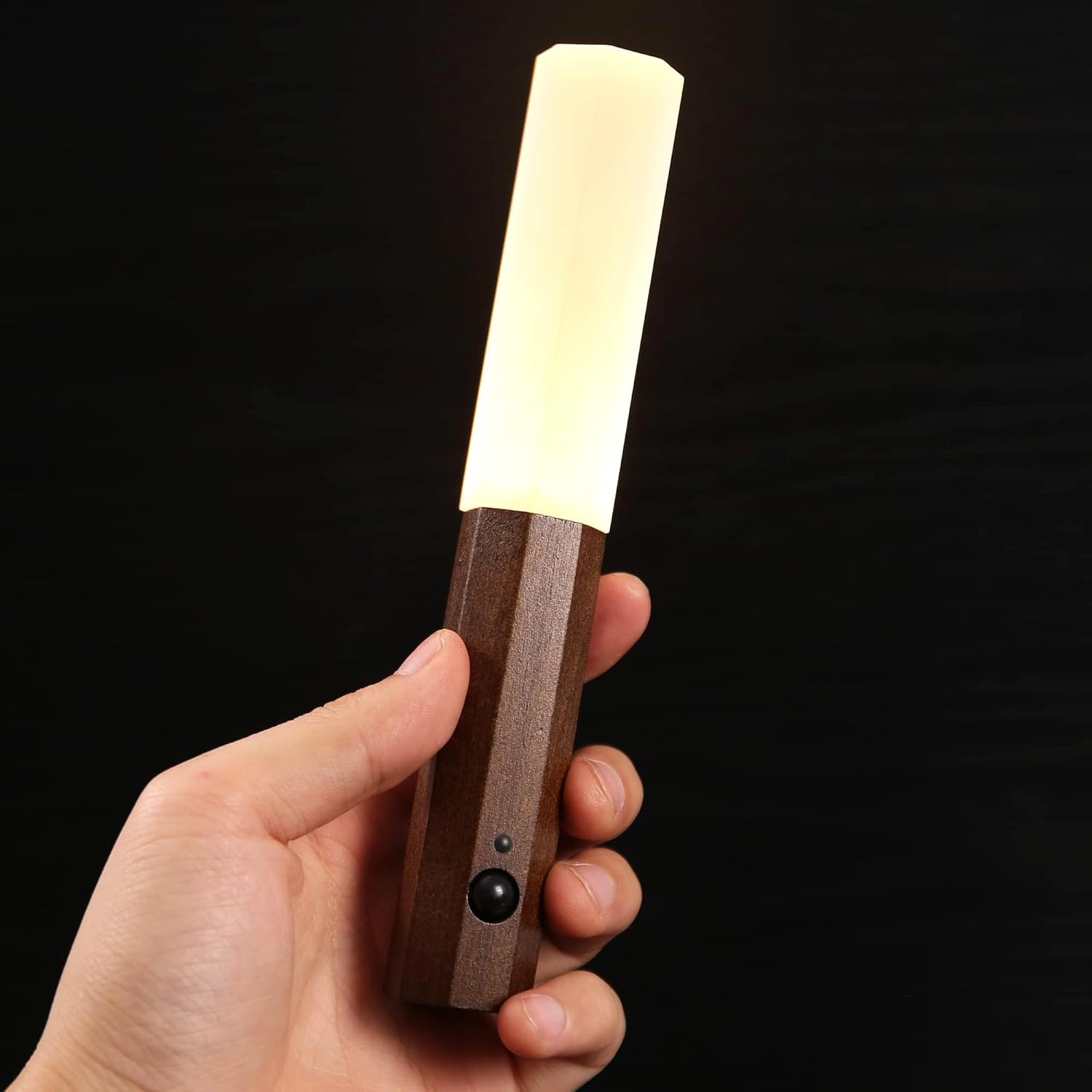 Motion Sensor Light Indoor, Stick on Motion Wall Light Wooden Wall Sconce wooden LED Wall Sconce Indoor Rechargeable Wooden Wall Light for Hallway, Stair, Closet, Shelf, Bathroom, Kitchen (Walnut) - Image 7