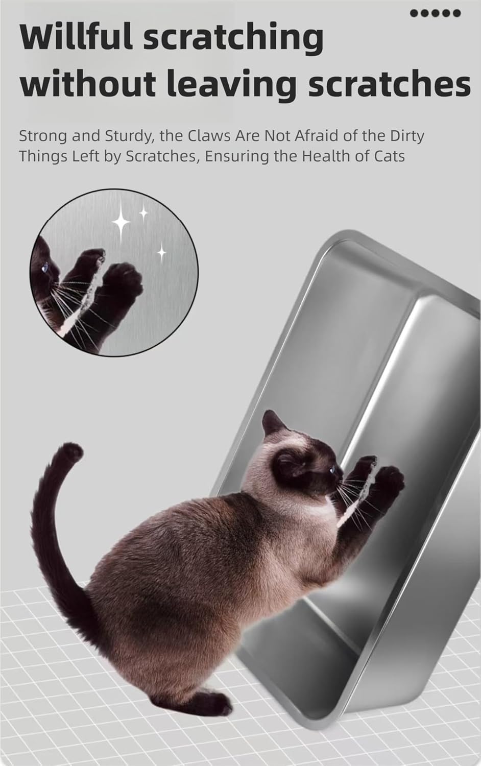 ORCHID M®Upgraded Fully Enclosed Cat Litter Box with Lid, Covered Cat Box Enclosure, Anti-Splashing Easy to Clean Kitty Litter Boxes with Drawer, Use from Kitten to Adult(White&Grey) - Image 6