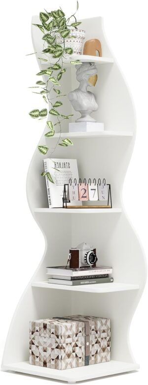 Tribesigns Corner Shelf, Modern 5-T...