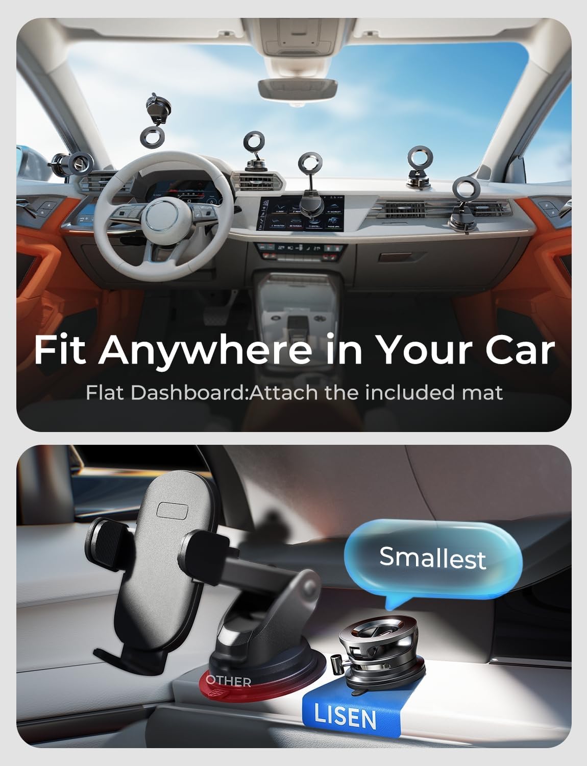 LISEN for 2026 Magsafe Car Mount, Suction Mobile Holder for Car, Car Phone Holder Magnetic, Gift for Men, Car Accessories Interior for iPhone 17 16 15 14 13 Pro Max حامل موبايل للسيارة - Image 3