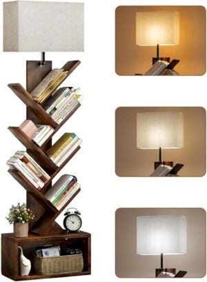 6 Tier Tree Bookshelf with Light fo...