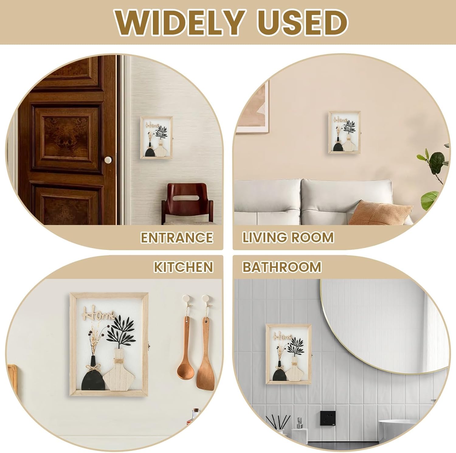 Wooden Key Holder For Wall,Decorative Key Box Wall Mount, Wood Key Box Farmhouse Key Rack, 6 Key Hooks Hanger, Key Cabinet Home Decoration Accessories For Entryway Office And Home (Home) - Image 8