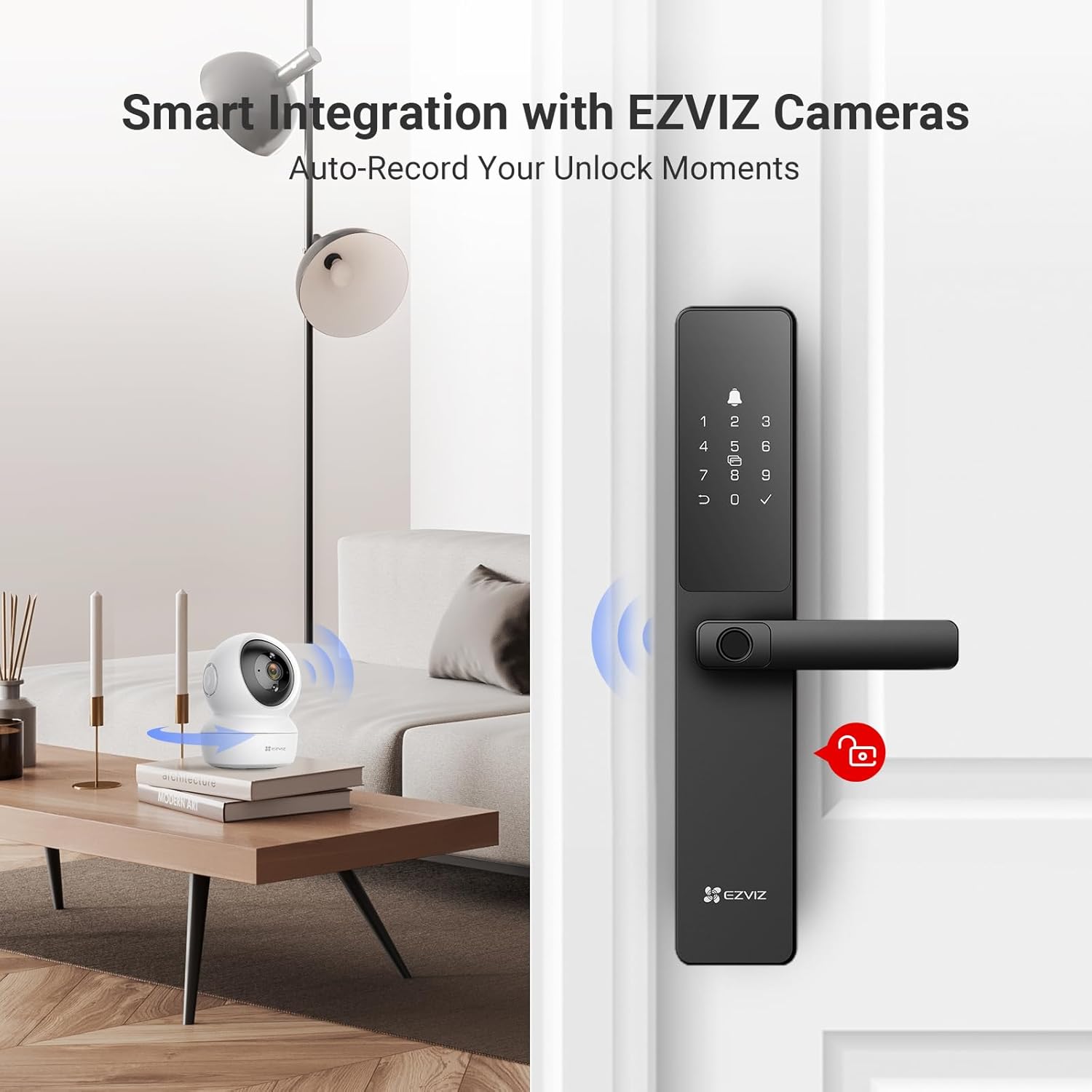 EZVIZ Smart Lock Y2000, 7-in-1 Smart Door Lock & Keyless Entry Door Lock, Built-in Wifi Fingerprint Access, Weather-Resistant, Child Safety Lock for Home, Apartment, Villa, Office, Hotel (5085) - Image 3