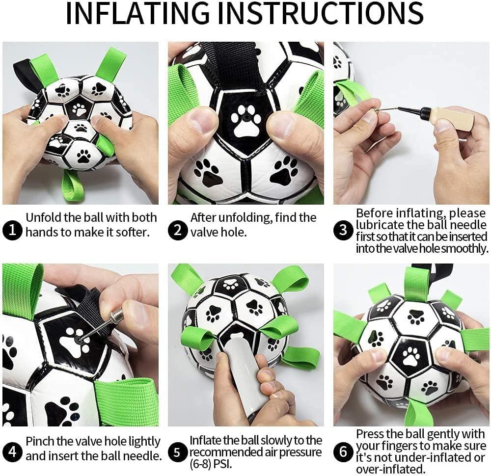 QDAN Dog Toys Soccer Ball with Straps, Puppy Birthday Gifts, Interactive for Tug of War, Durable Balls for Small & Medium Dogs(6 Inch) - Image 7