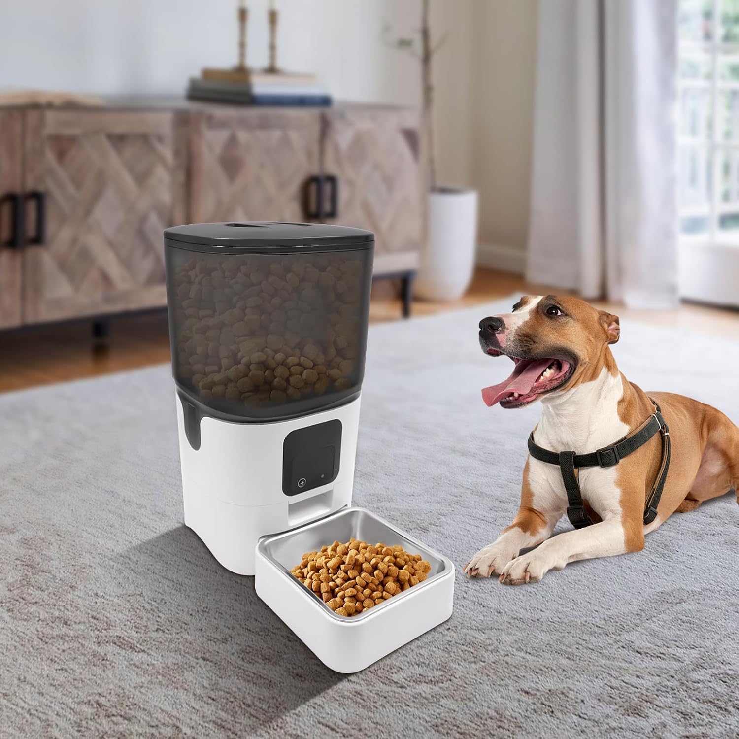 SKY-TOUCH Automatic Pet Feeder with WiFi App Remote Control, Remote Feeding, Detachable for Easy Clean, Automatic Cat Food Dispenser, 1-30 Meals Per Day (6L/25Cup) - Image 3