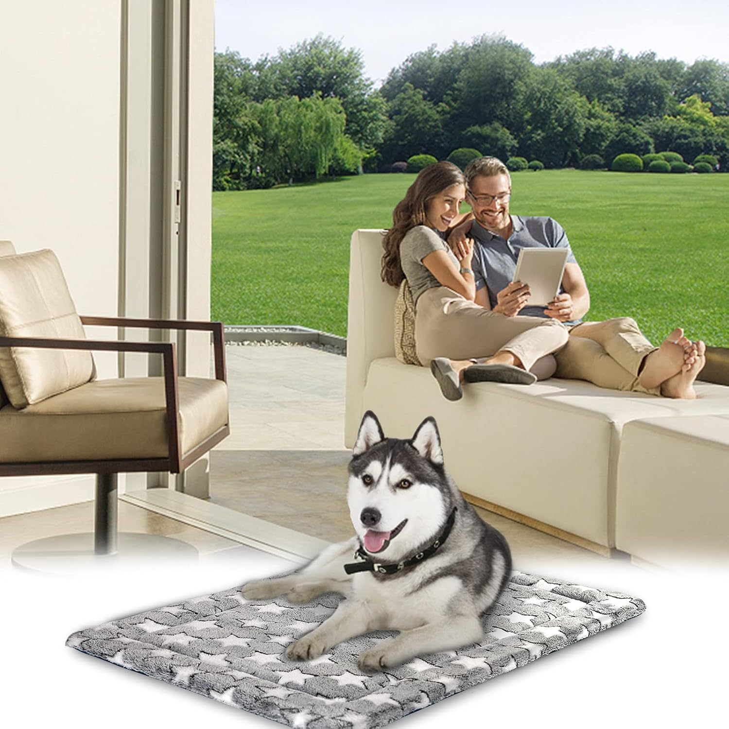KROSER 24"/30"/36"/42"/48"/54" Dog Bed Reversible Mat (Warm & Cool) Stylish Pet Mat Pad High Density Foam Machine Washable Pet Bed for Dogs - Image 7