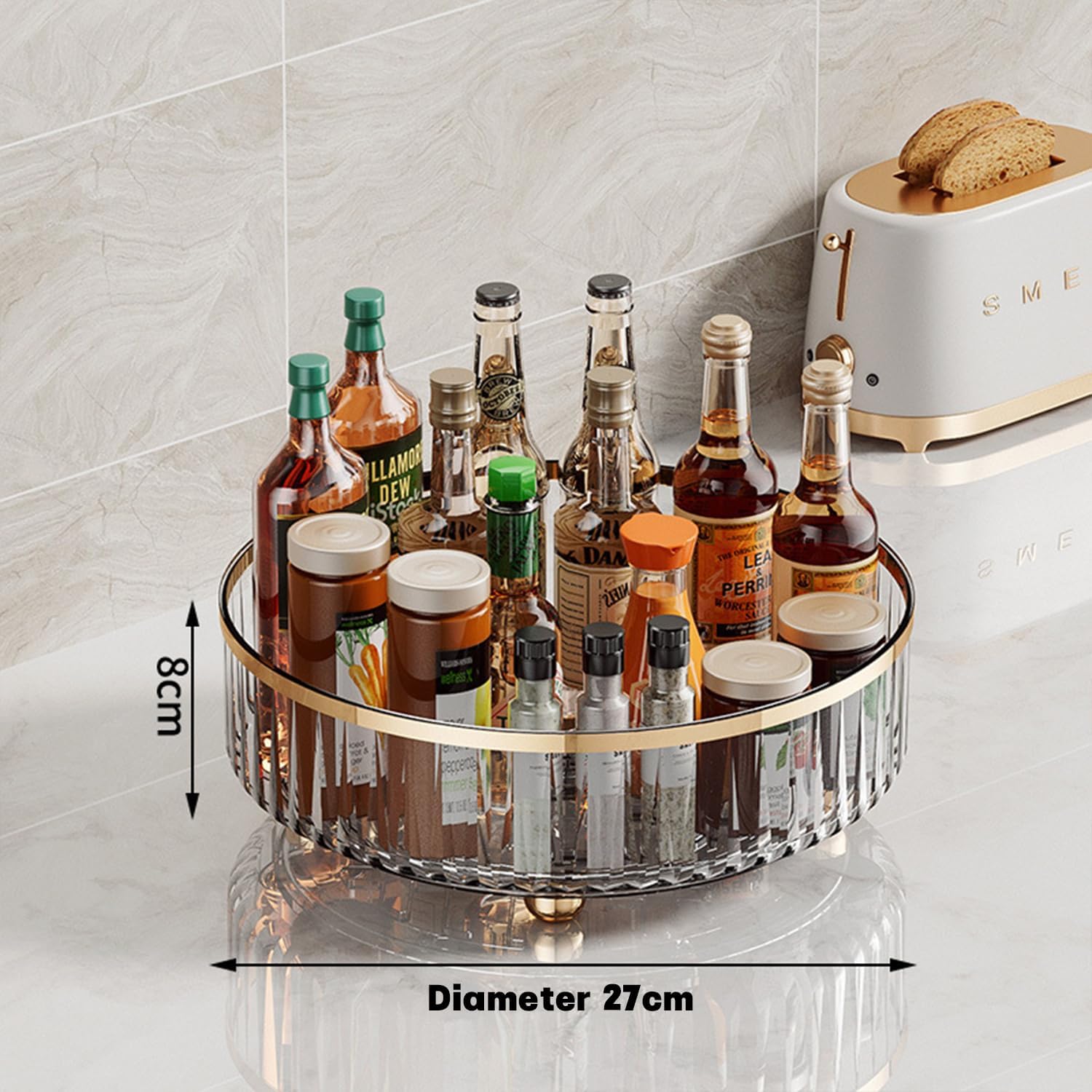 Jorunb Lazy Pantry Organizers Storage, Turntable Organizer, 360 Rotating Storage Rack for Kitchen, Pantry, Cabinet, Dining Table, Fridge, Countertop, Vanity, Food Storage - Image 4