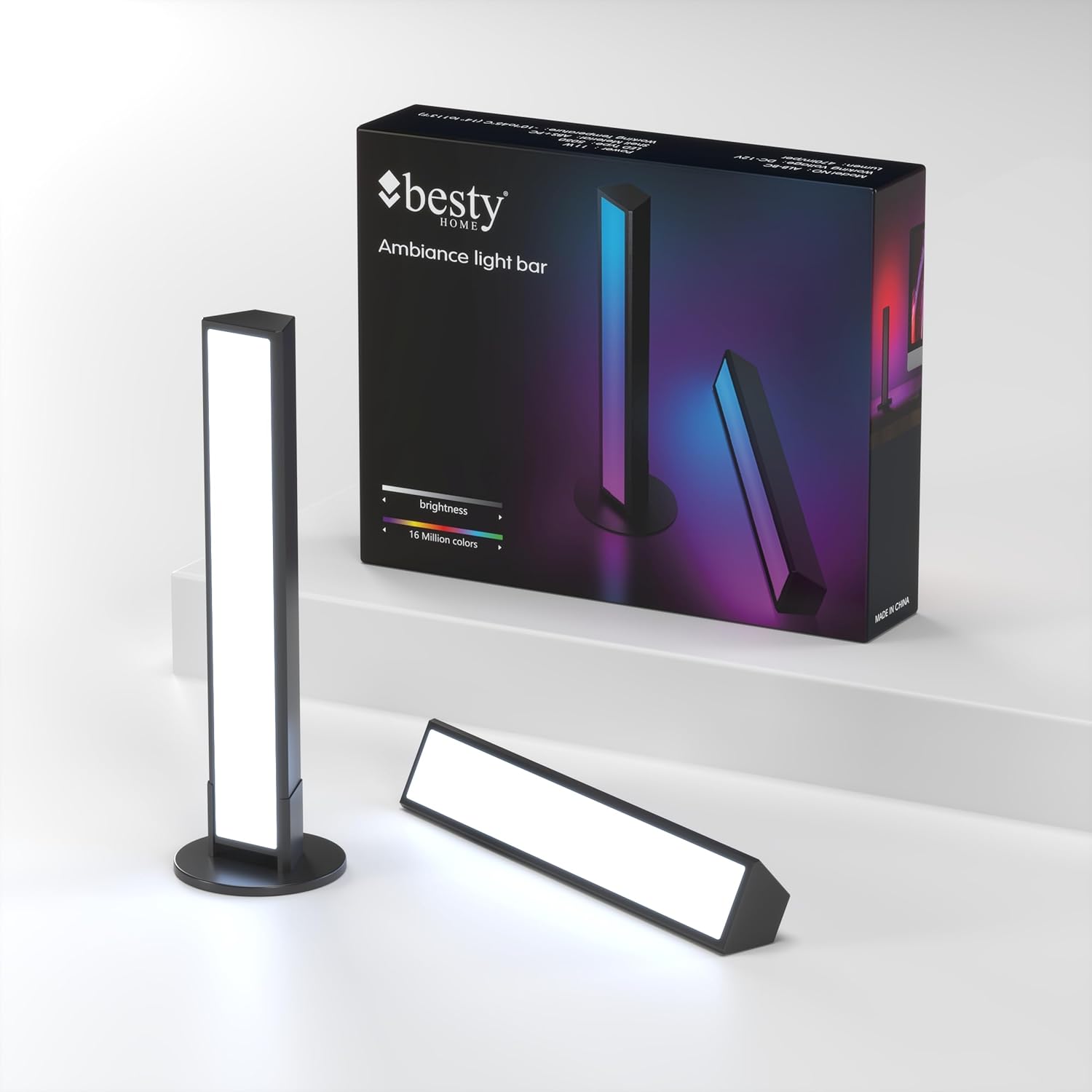 Smart Flow Light Bars, Wifi Mobile App Works with Alexa and Google Assistant, TV Ambient Lighting, RGBICW Light Bars with Scene Modes and Music Modes for Gaming, Movies, PC, TV (Set of 2) - Image 8