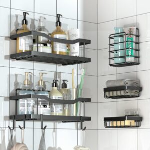 5-Pack Shower Caddy, Adhesive Bathr...