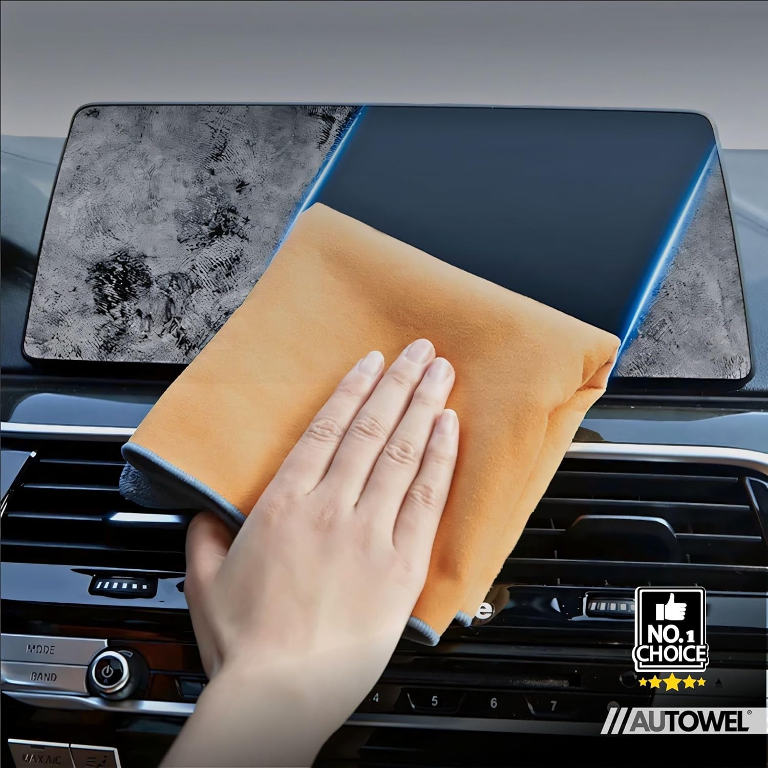 AUTOWEL® Premium Double-Sided Microfiber Car Drying Towel – Suede & Coral Velvet Detailing Cloth – Ultra Soft, Scratch-Free & Super Absorbent – Lint-Free for Cars, Bikes & Home (30x60 cm, Pack of 2) - Image 6