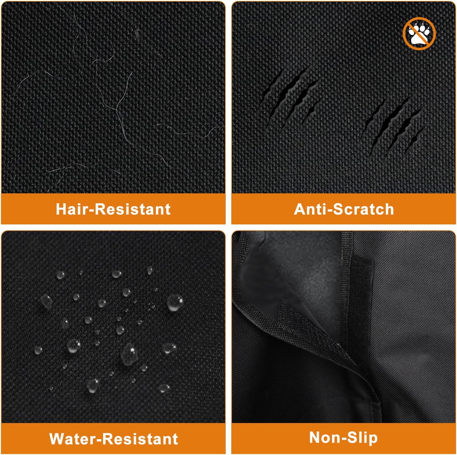 Alfheim Car Boot Liner Protector - Nonslip Waterproof Pet Dog Back Seat Cover - Durable Washable Cargo Cover Mat Travel, Universal for Medium Small Car Truck SUV (Black) - Image 4