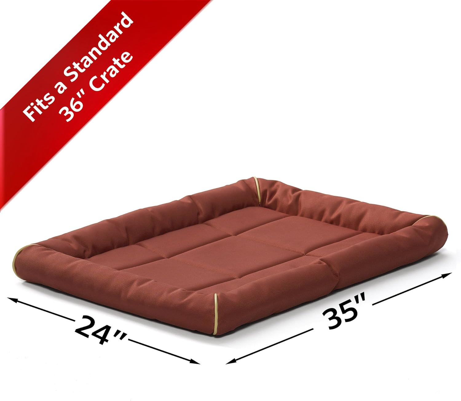 MidWest Homes for Pets Maxx Dog Bed for Metal Dog Crates, 36-Inch, Brick - Image 2