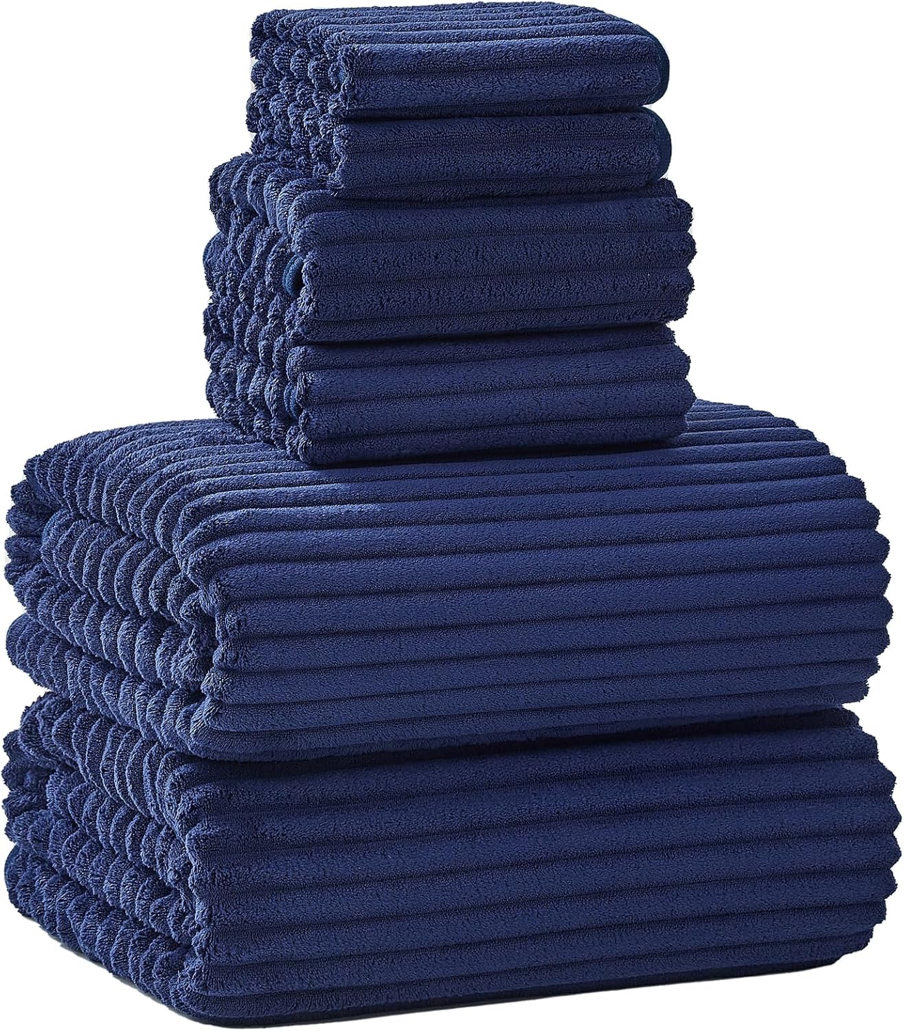 Extra Large Bath Towel Set of 6 (40"x80"),Oversized Bath Sheet Super Soft Highly Absorbent Microfibers Quick Dry Luxry Shower Towel for Bathroom Spa Gym Hotel Yoga(Navy Blue, 6Piece)