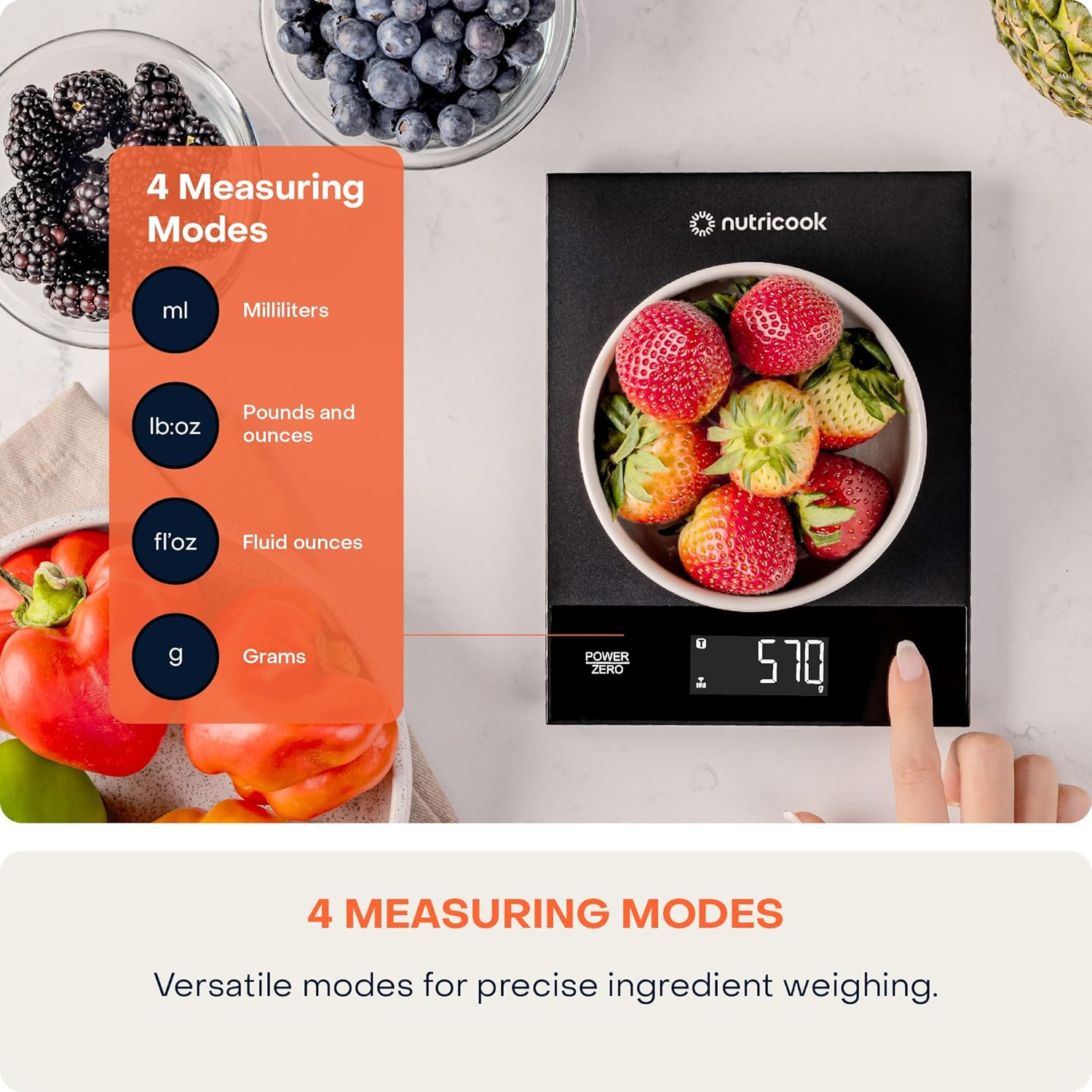 Nutricook Food Scale, 11lb Digital Kitchen Scale, Weight in Grams and Ounces (1g Precise) for Baking, Cooking, Nutrition and Meal Prep, Tare Function - Image 4