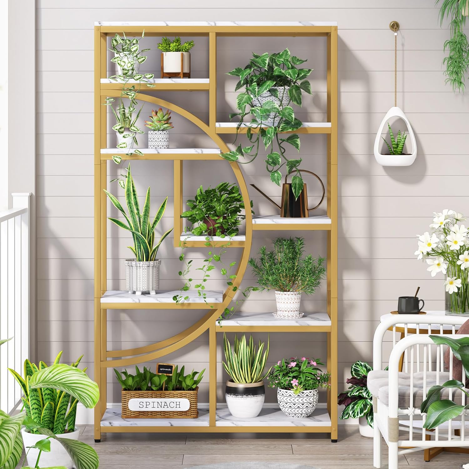 Tribesigns Bookshelf Industrial 5 Tier Etagere Bookcase, Freestanding Tall Bookshelves Display Shelf Storage Organizer with 9-Open Storage Shelf for Living Room, Bedroom - Image 4