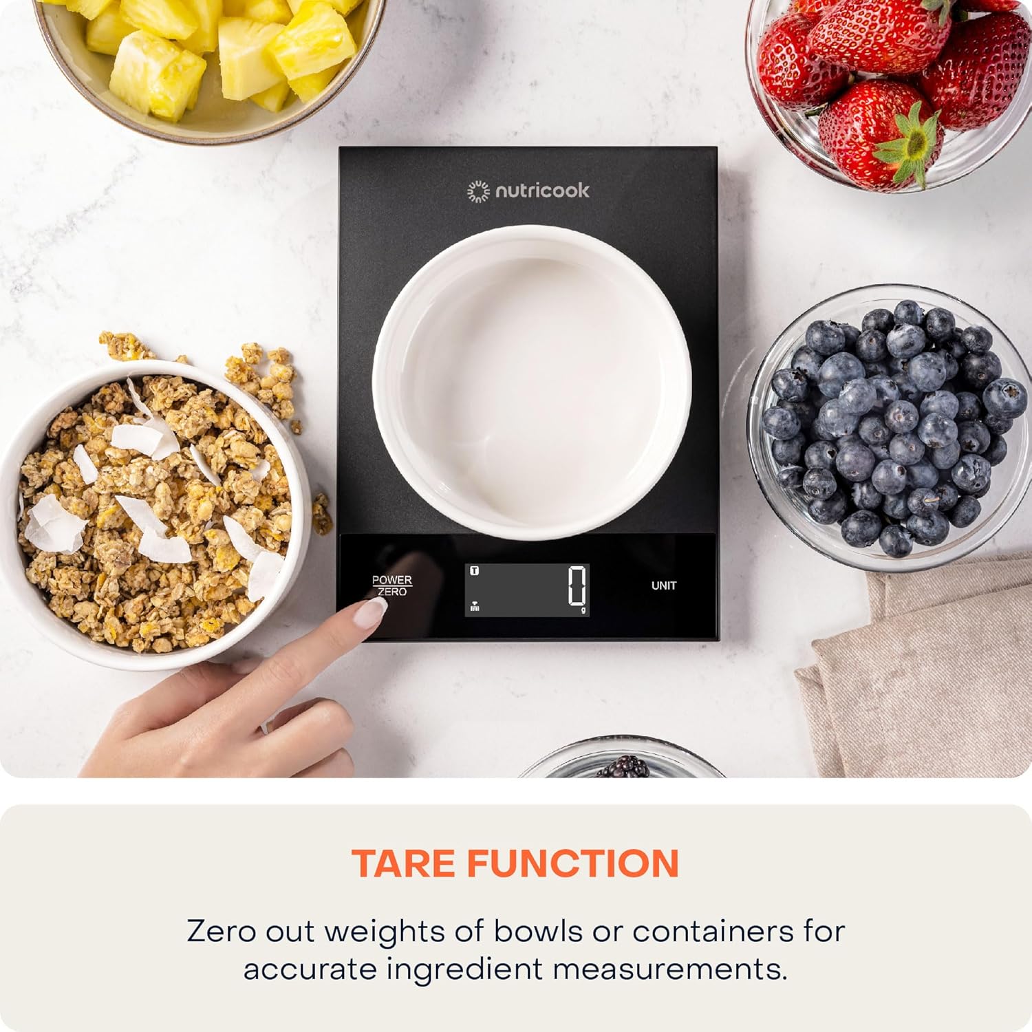 Nutricook Food Scale, 11lb Digital Kitchen Scale, Weight in Grams and Ounces (1g Precise) for Baking, Cooking, Nutrition and Meal Prep, Tare Function - Image 5