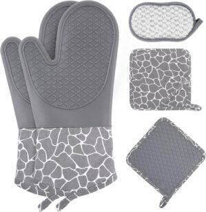 5-Piece Oven Mitts and Pot Holder S...
