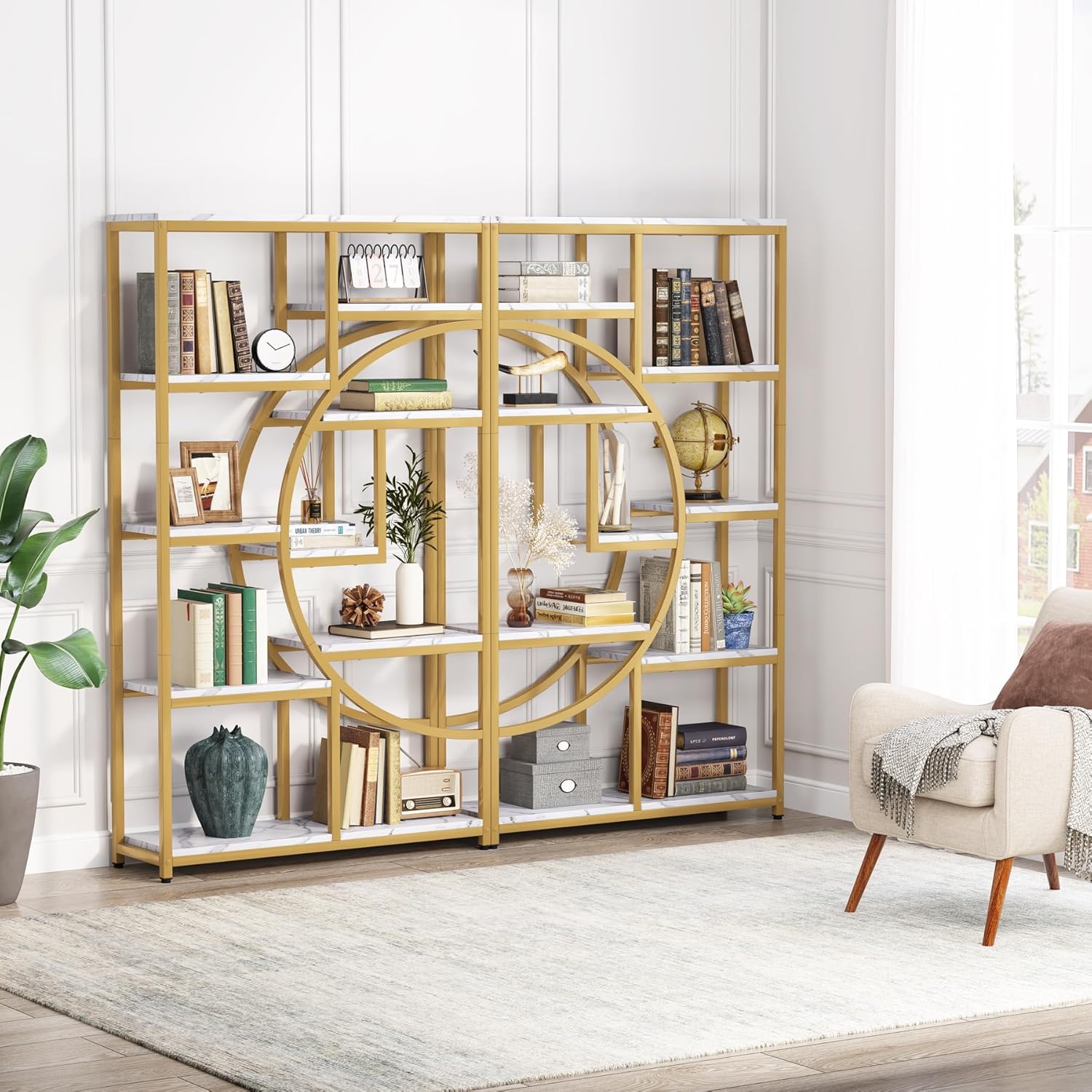 Tribesigns Bookshelf Industrial 5 Tier Etagere Bookcase, Freestanding Tall Bookshelves Display Shelf Storage Organizer with 9-Open Storage Shelf for Living Room, Bedroom - Image 8