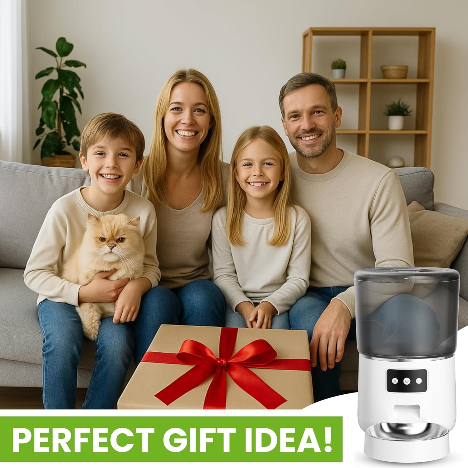 WiFi Automatic Cat & Dog Feeder 4L Food Container Timed Pet Food Dispenser with Programmable Portion Control Remote APP Control 10s Voice Recorder and Clog-Free Design for Small to Medium Pets - Image 8