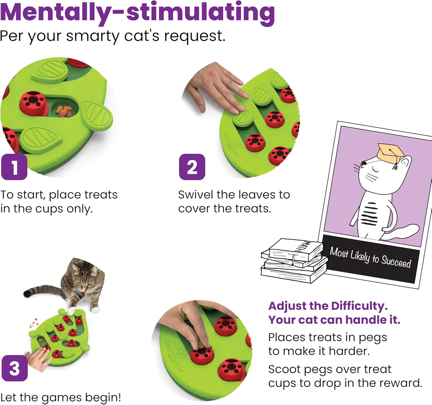 Petstages Nina Ottosson by Buggin' Out Puzzle & Play - Interactive Cat Treat Puzzle - Image 6