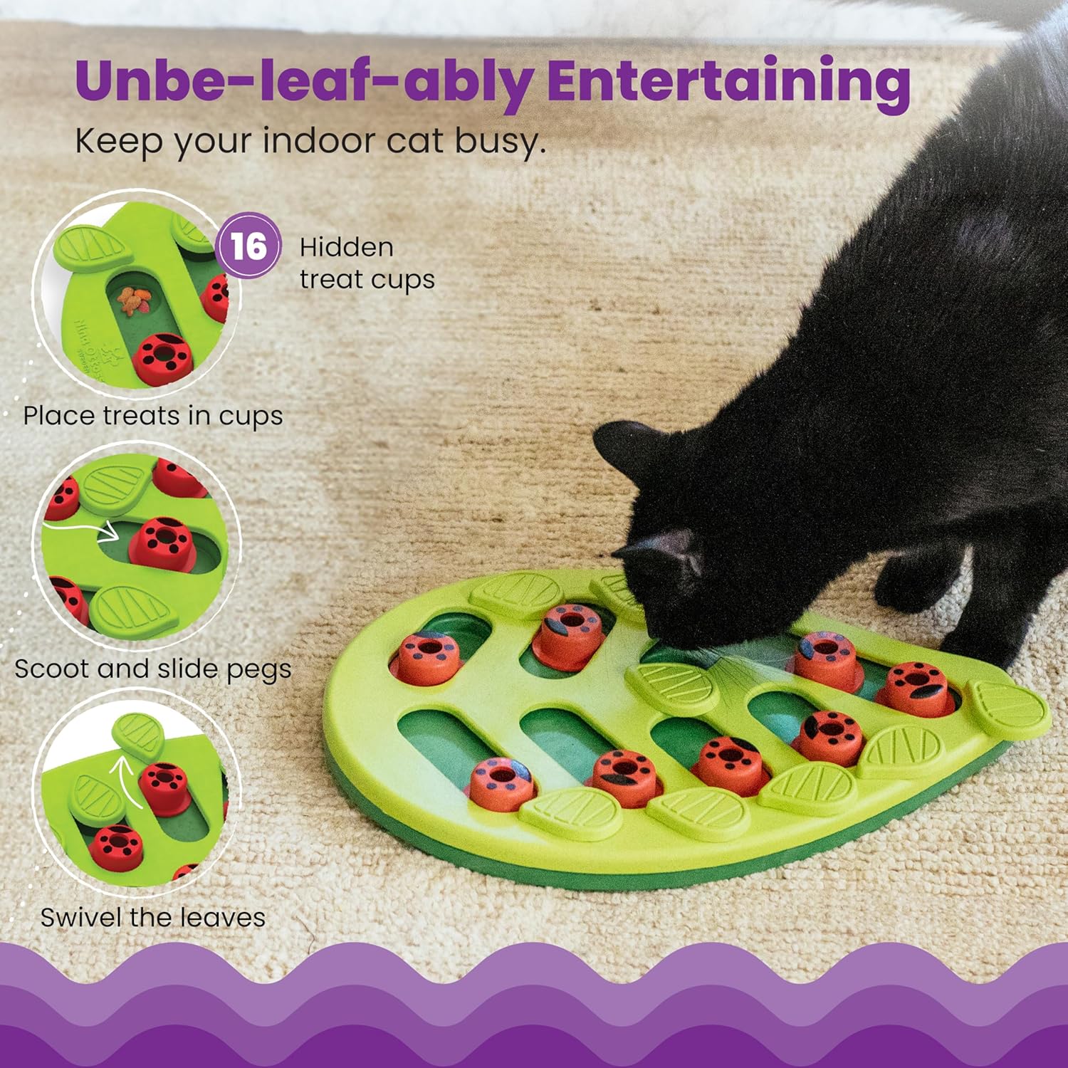 Petstages Nina Ottosson by Buggin' Out Puzzle & Play - Interactive Cat Treat Puzzle - Image 3