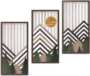 GraGra Boho Mountain Wall Art Set o...