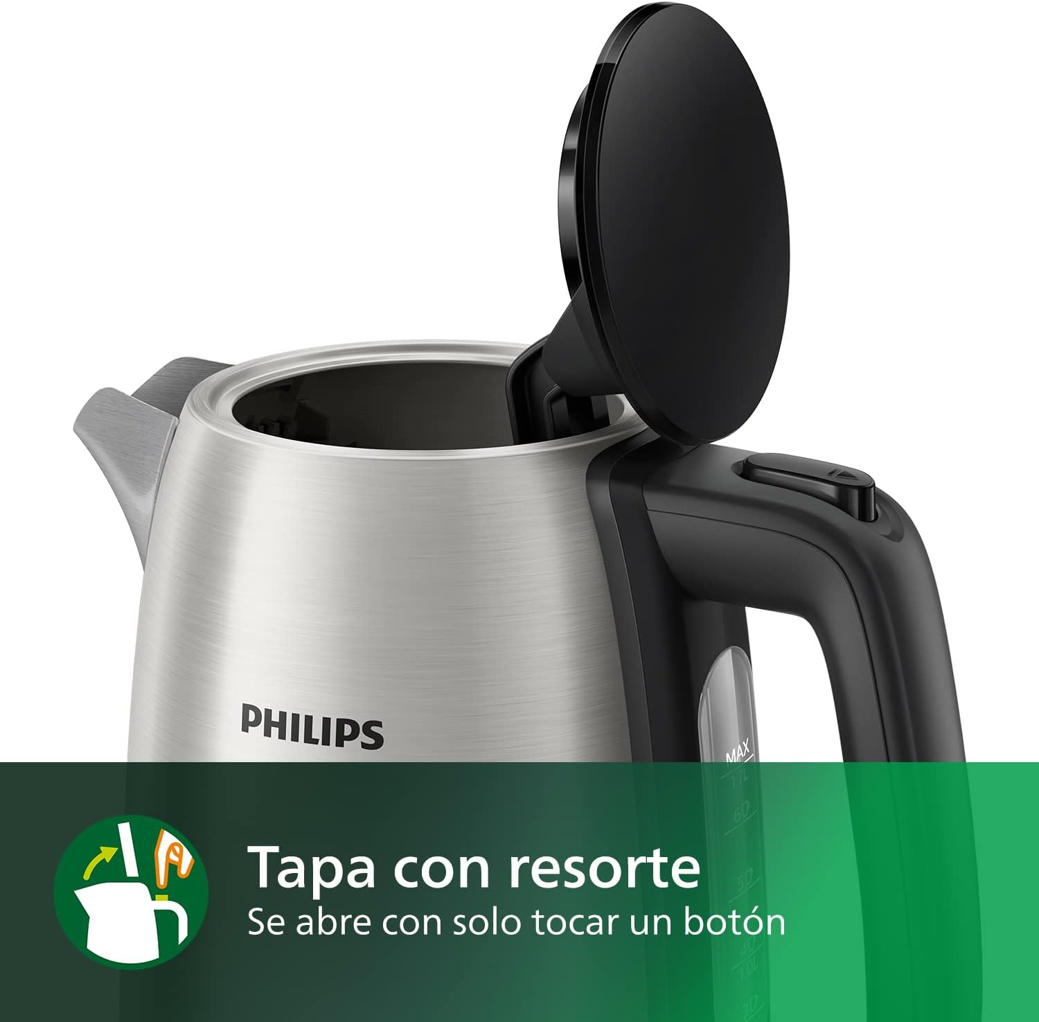Philips, New Daily Metal Kettle, 1.7 Liters Capacity, 2200 Watts, Silver/Black, HD9350/92 - Image 9