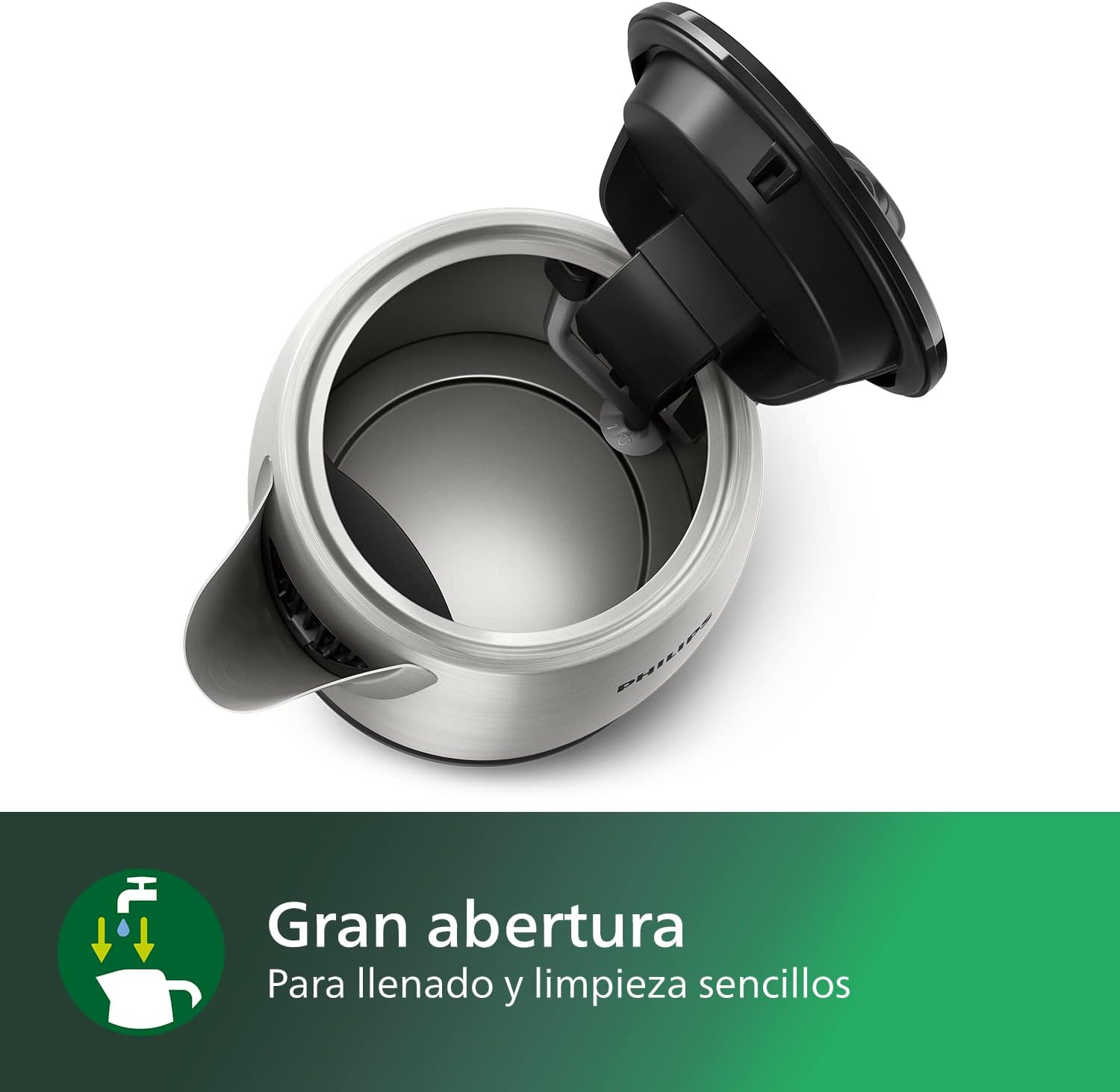 Philips, New Daily Metal Kettle, 1.7 Liters Capacity, 2200 Watts, Silver/Black, HD9350/92 - Image 7