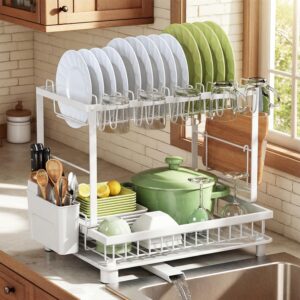 Dish Drainer Rack, 2 Tier Dish Drai...