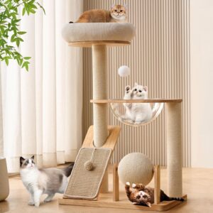ROUNY Modern Cat Tree for Indoor Ca...