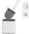 McMola Silicone Toilet Brush and Holder Set, Bathroom Deep Cleaning Bowl Buddy Toilet Brush with Soft Flexible Bristles,No-Slip Plastic Handle and Base for Anti-drip (White)