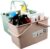 2 Pack Cleaning Supplies Caddy – Portable Plastic Storage Basket with Handles for Bathroom, Kitchen, Dorm, and Household Organization – Shower Caddy Bucket Organizer in Green & ivory