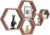 Hexagon Floating Shelves,Wall Mounted Wood Farmhouse Storage Honeycomb Wall Shelf Set of 5,for Bathroom, Kitchen, Bedroom, Living Room,Office,Home Room Wall Decor Driftwood Finish (Carbonized Black)