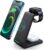 3 in 1 Wireless Charging Station, Fast Desk Charger Station for iPhone 17 16 15 14 13 12 Pro Max Plus, Charger Stand for Apple Watch 11 10 9 8 7 6 5 4 3 2 Ultra SE, Airpods 4 3 2 Pro (Black)