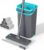 Masthome Mop and Buckets Sets, Flat Floor Mop Bucket Set with 6pcs Microfiber Mop Pads and 148cm Stainless Steel Handle for Hardwood Tile Laminate Marble Floor Cleaning