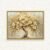 Art Decor Framed Canvas Wall Art of Golden Tree Painting with White Flowers Nature Landscape Neutral Color Print Wall Decor for Home Office Living Room Bedroom Gifting 60x45cm
