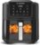 Nutricook Air Fryer Slim XL,7.6L, 2.4KG, Extra-Large Basket, Space-Saving Slim Design, Air Fry, Bake, Reheat, with 5 Presets, Clear Window & Internal Light, AFS200, Black, 1700 Watts, 2 Yr Warranty