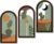 GraGra Boho Plant Wall Decor with Cactus, Abstract Green Room Decorations, Boho Geometric Wood Wall Decor, Mid Century Artwork for Living Room Bedroom Office in Desert Green Set of 3, 16 x 8 inch